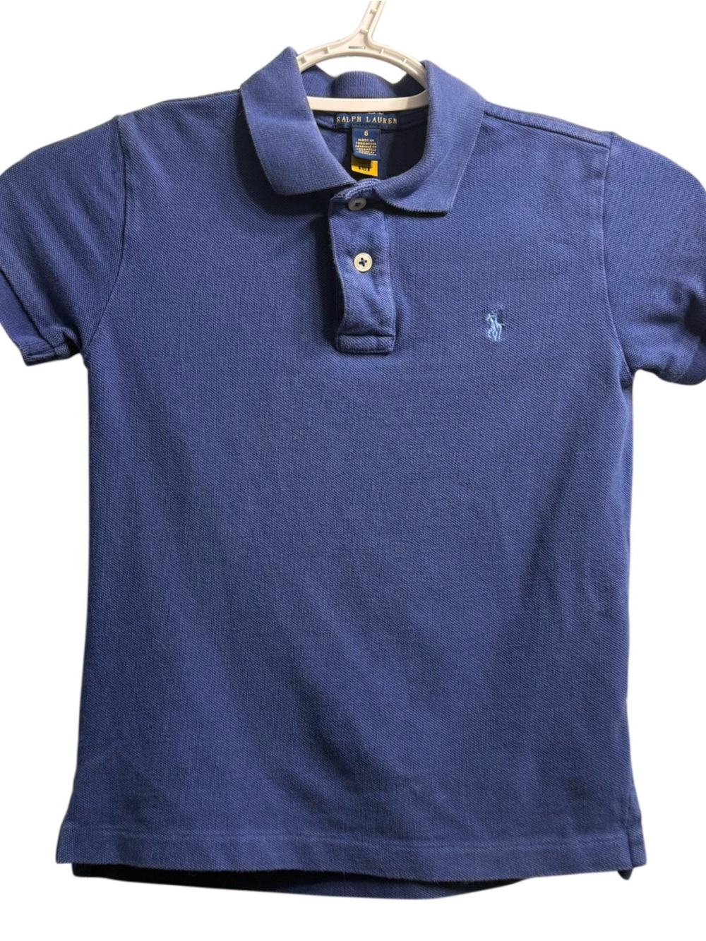 Ralph Lauren Kids Size 6 Boy's Short Sleeve Polo Shirt in Blue